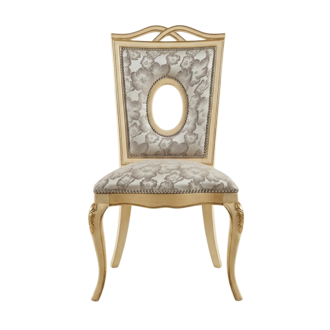 Classic Dining Chair — Walnut Wood & Beige
