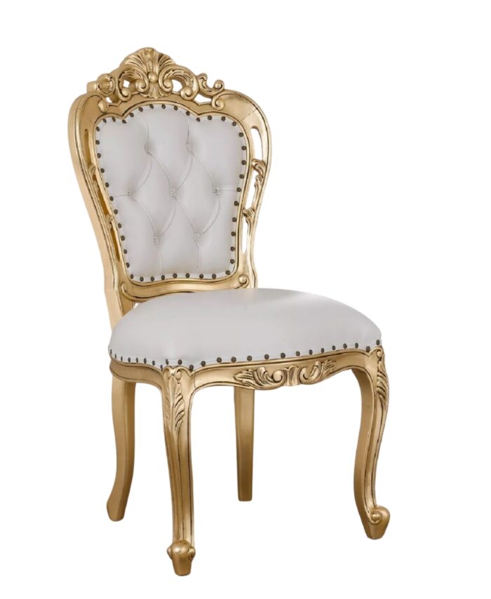 Elegant Dining Chair — Cream Velvet Padded