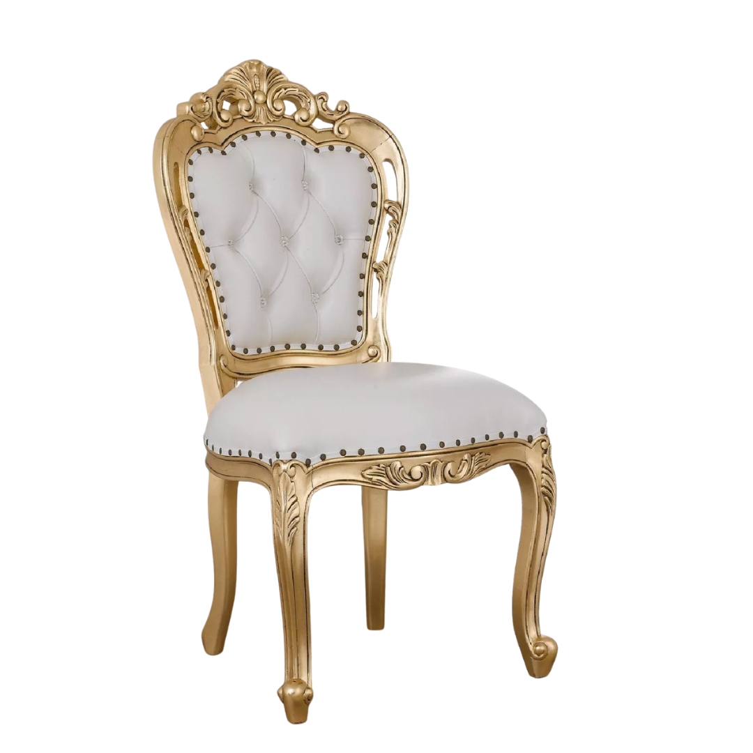 Elegant Dining Chair — Cream Velvet Padded