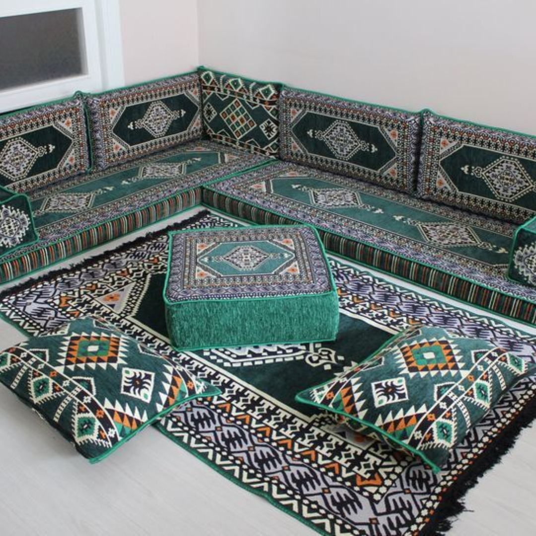 Royal Majlis Sofa — Gold Carved Wood