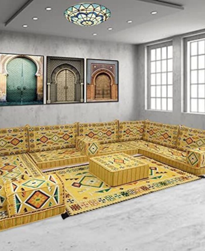 Traditional Arabic Majlis — Maroon Velvet