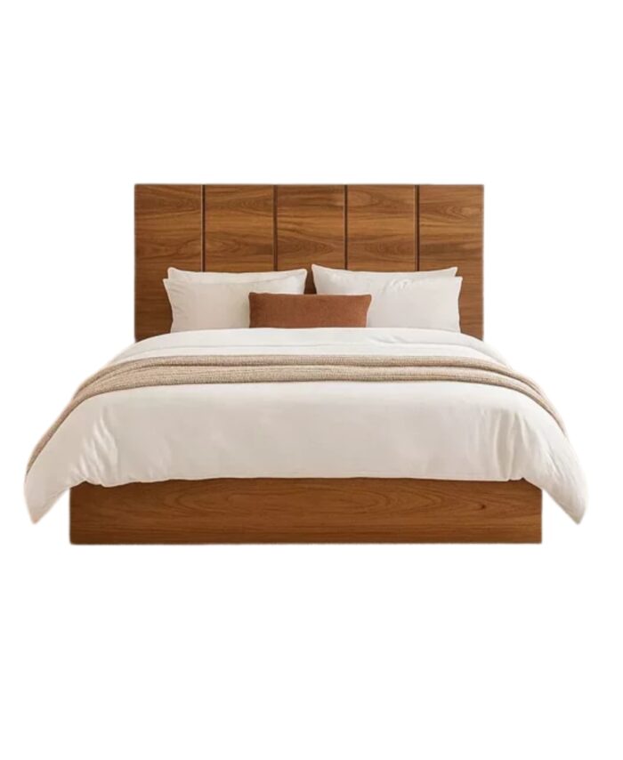 Premium Sleigh Bed — Cream & Gold