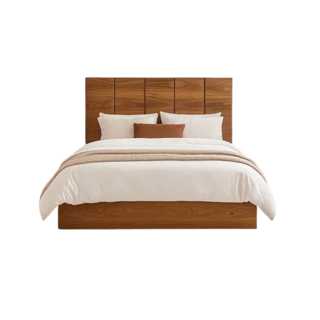 Premium Sleigh Bed — Cream & Gold