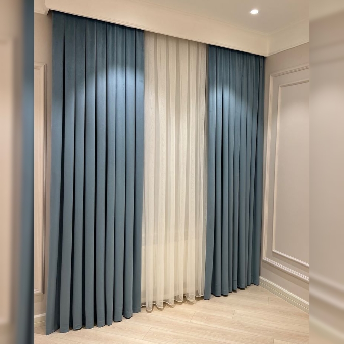 Ivory Cream Eyelet Curtain — Blackout Lining